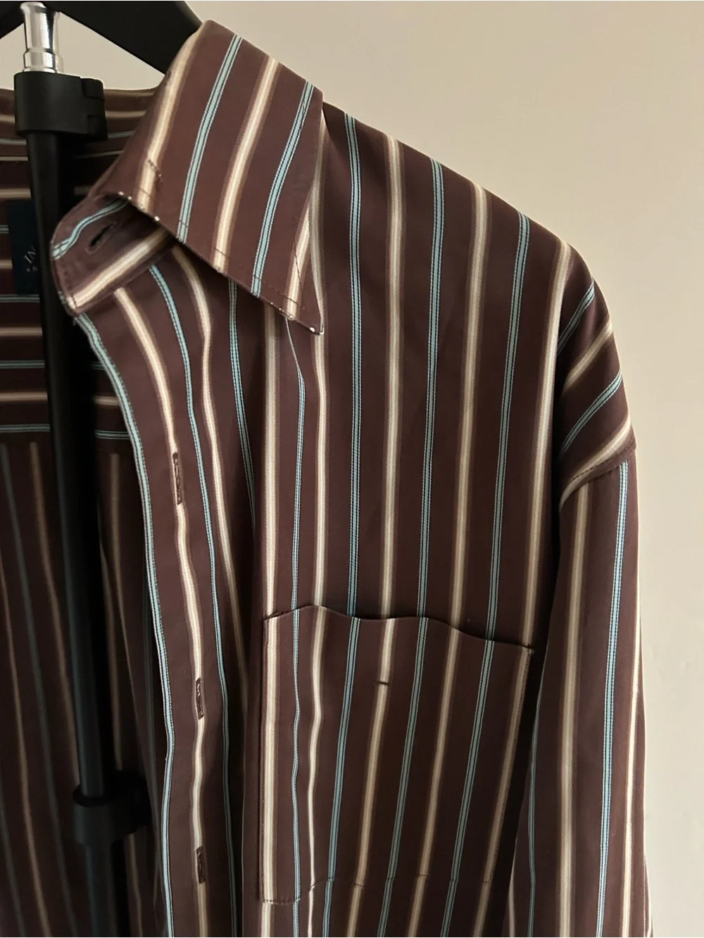 Indigo Palms Tommy Bahama Brown Striped Button Down Shirt Y2K